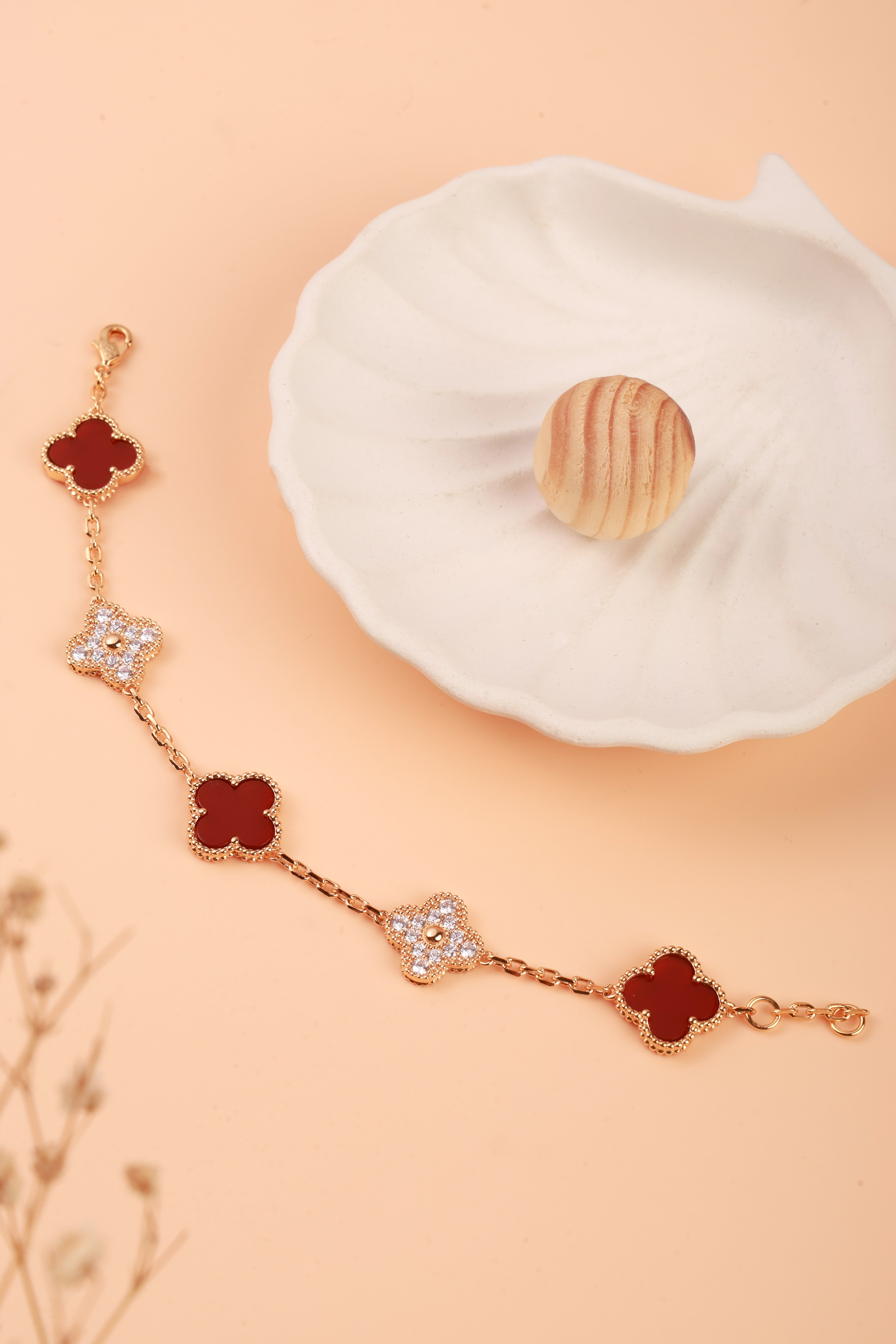 Red & Gold Clover Delight Van Chief Bracelet
