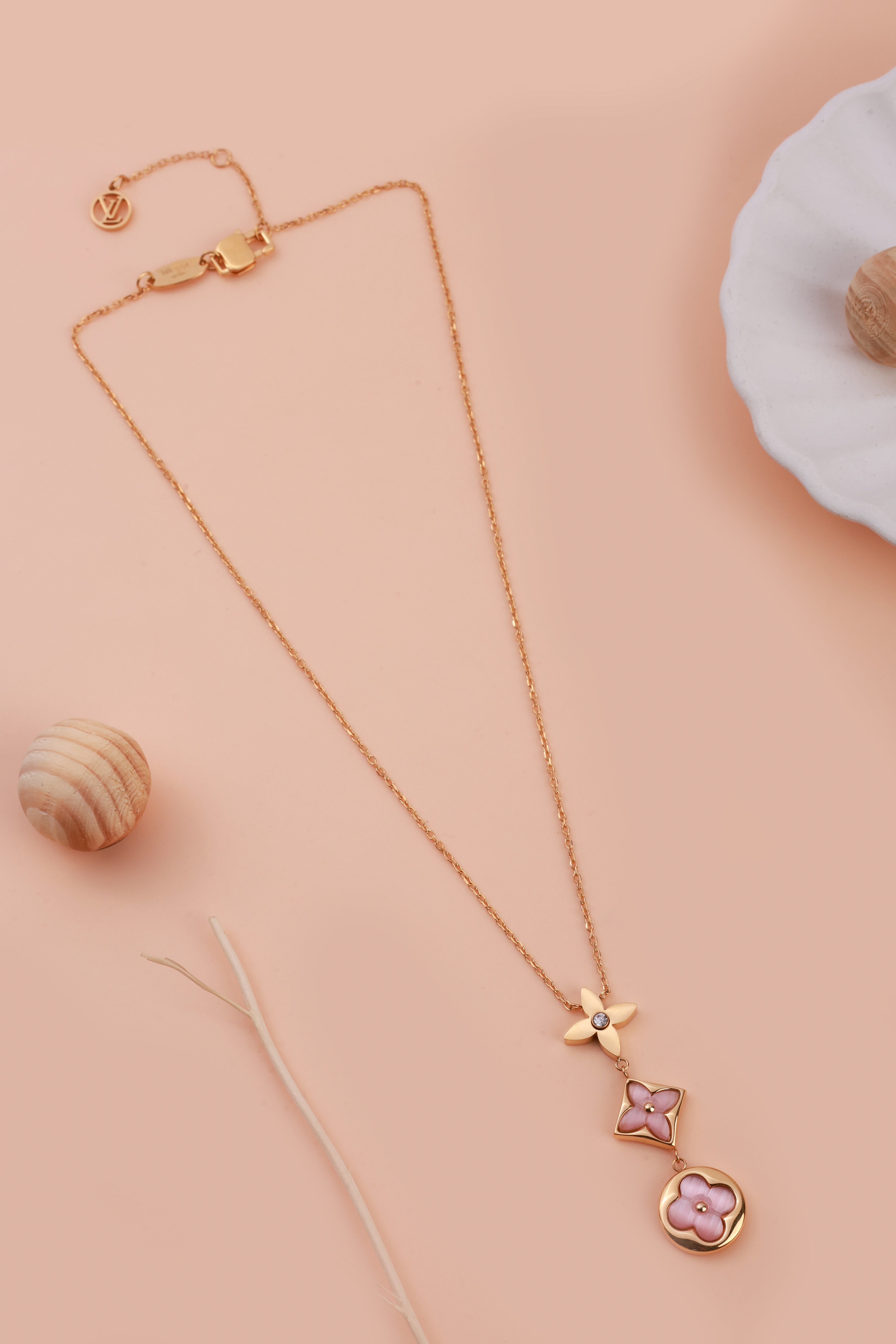 Chic Pink Floral Elvy Neckchain