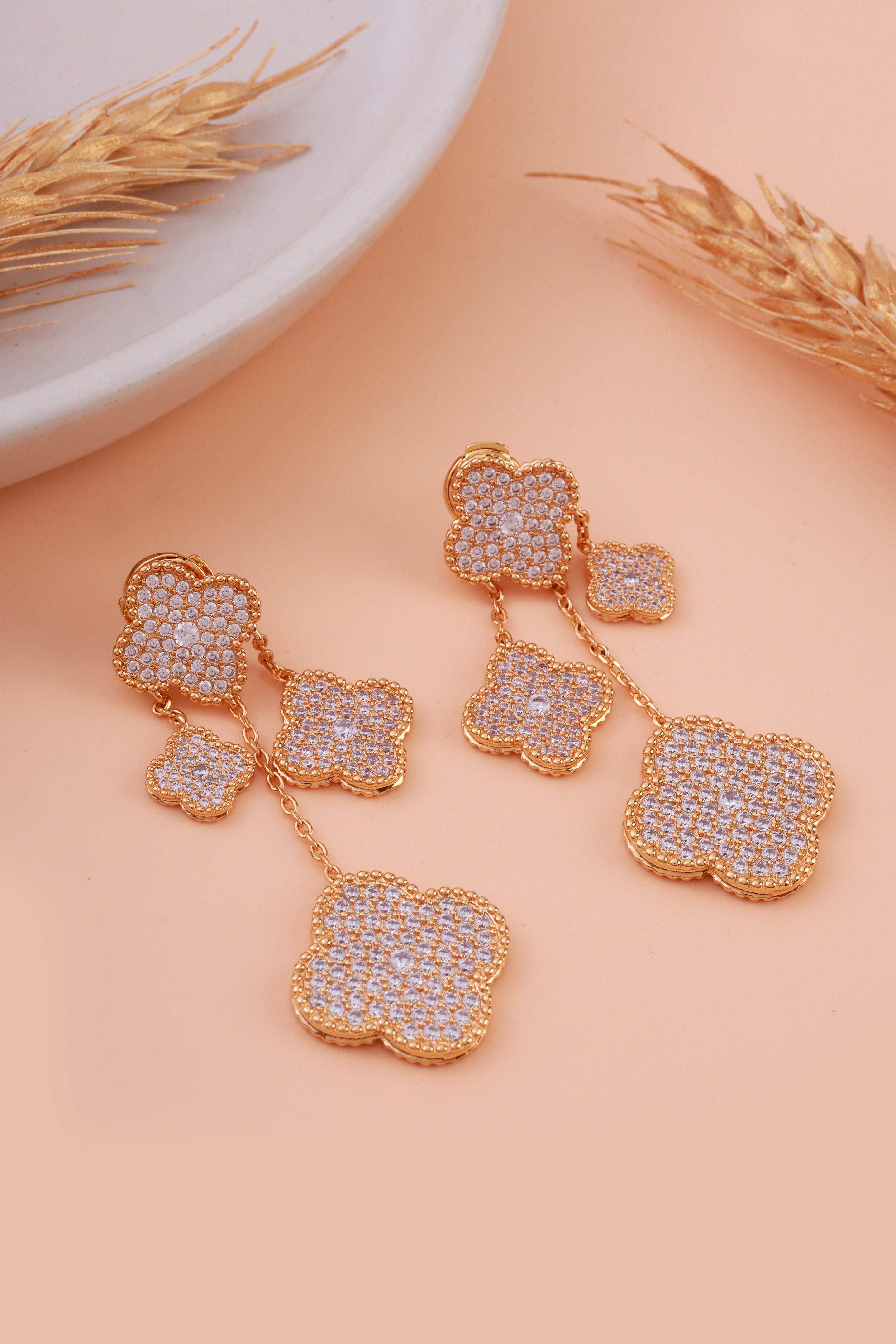 Rockin Golden White Van Chief Earrings