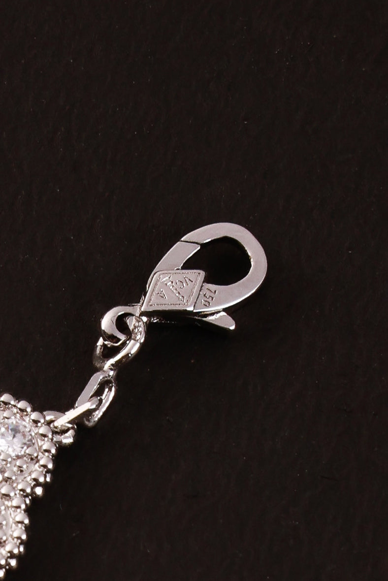 Silver Enamel Blossom Van Chief Bracelet