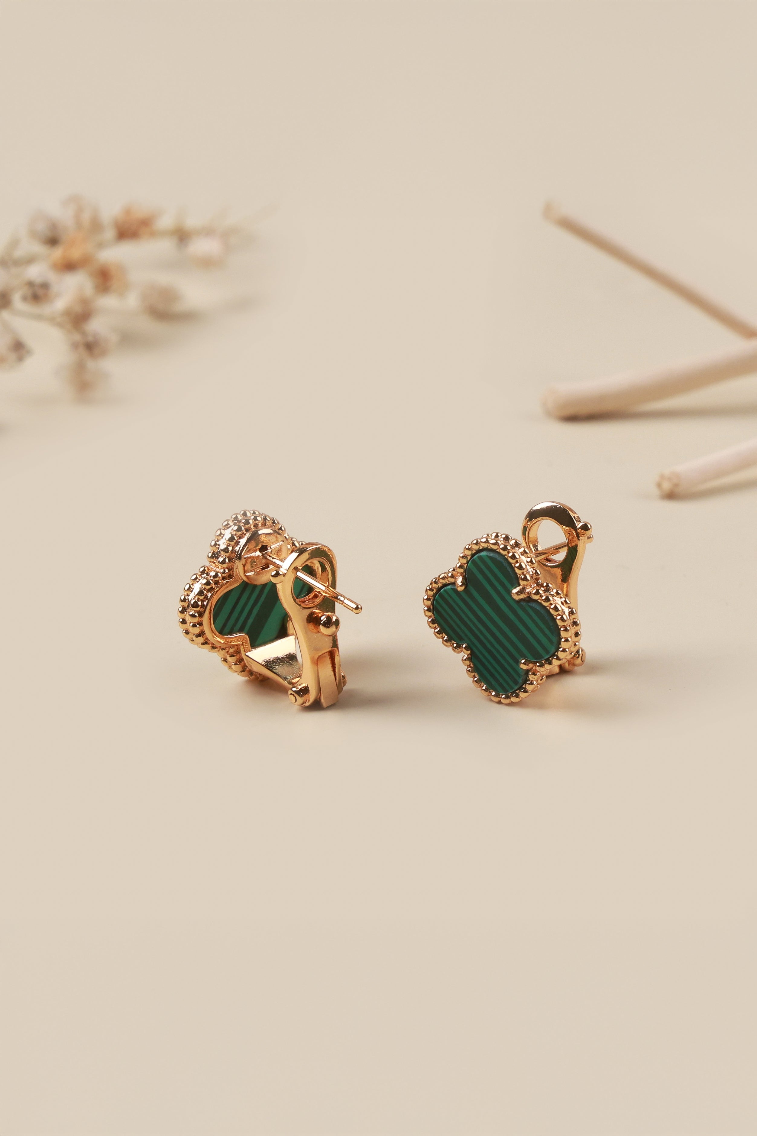 Green Petal Charms Omega Clip Van Chief Studs