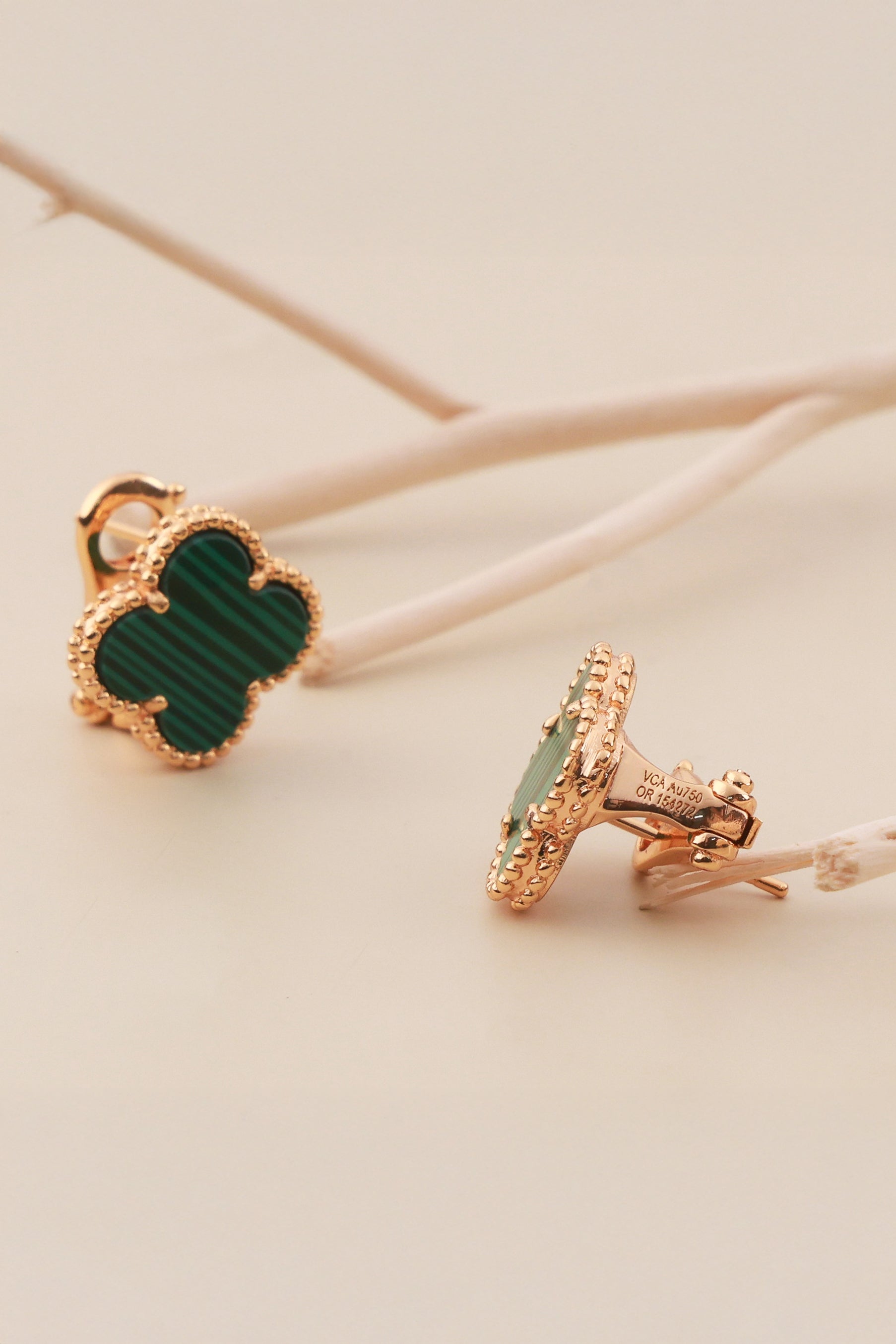 Green Petal Charms Omega Clip Van Chief Studs