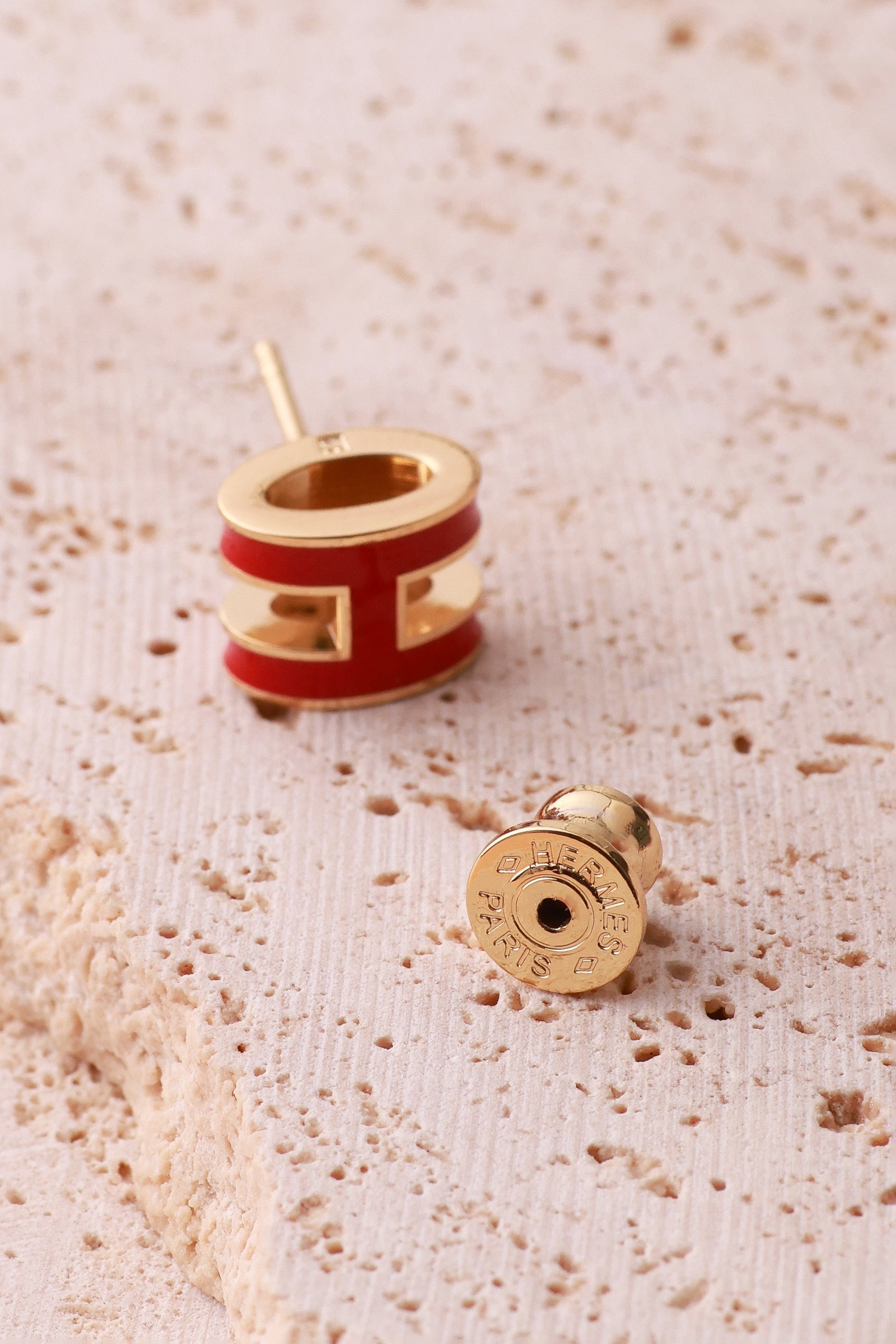 Crimson Red Barrel Luxe Hermie Studs